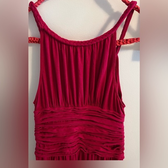 NWOT Max studio Pleated Red Maxi Dress- small - Picture 4 of 5